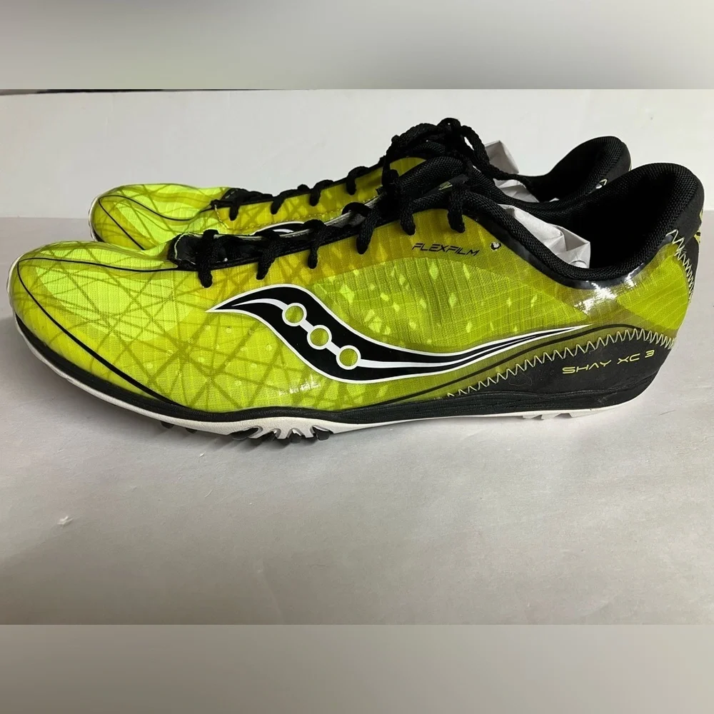 Saucony Men’s Shay XC3 Spike Running Shoe/Cleats, Size 11.5, Neon Green/Black